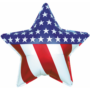 17 17" American Flag Patriotic Star Foil Balloon