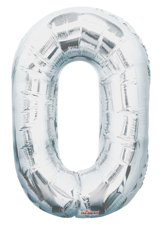 34&quot; Silver Foil Number &quot;0&quot; Balloon