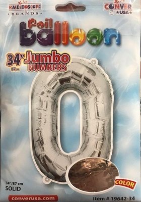 ZERO FOIL NUMBER BALLOON