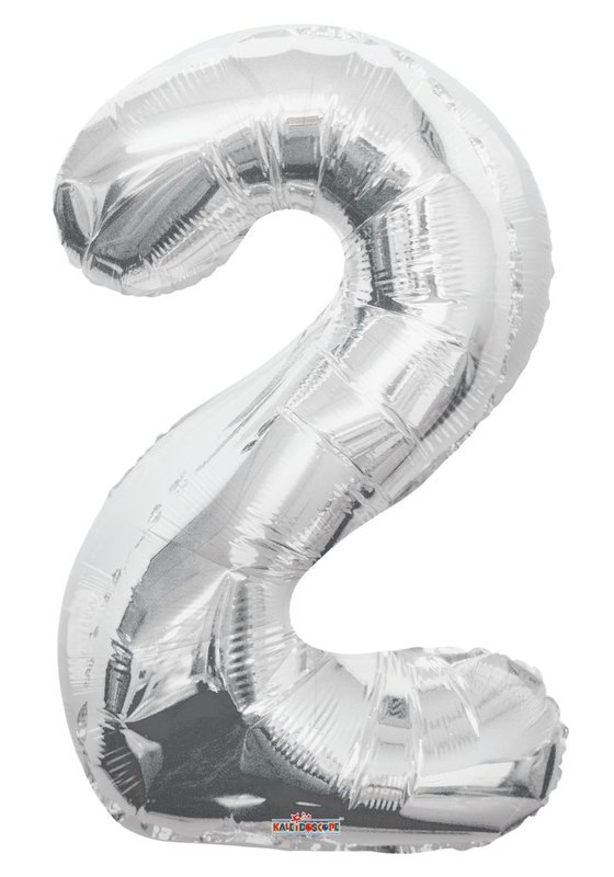 34&quot; Silver Foil Number &quot;2&quot; Balloon