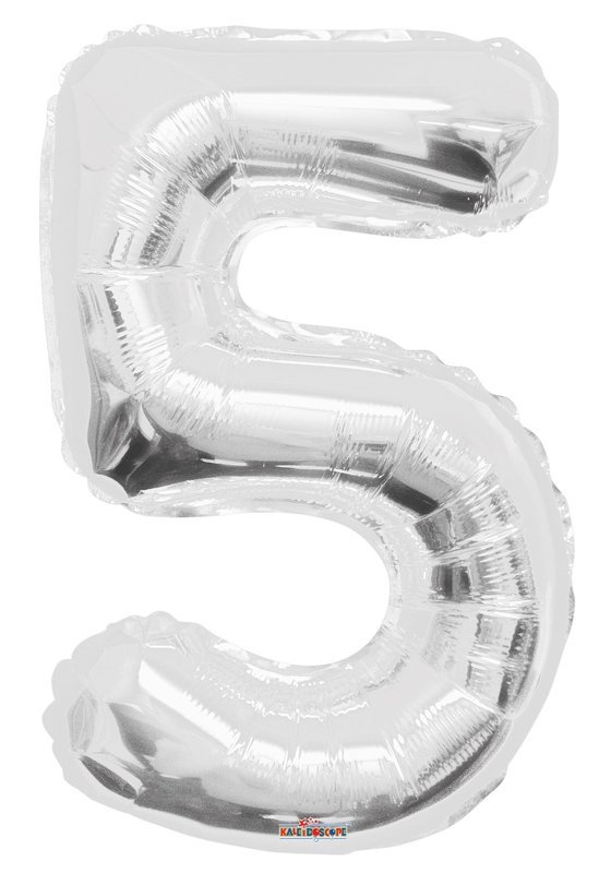 34&quot; Silver Foil Number &quot;5&quot; Balloon