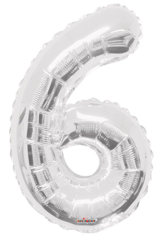34&quot; Silver Foil Number &quot;6&quot; Balloon