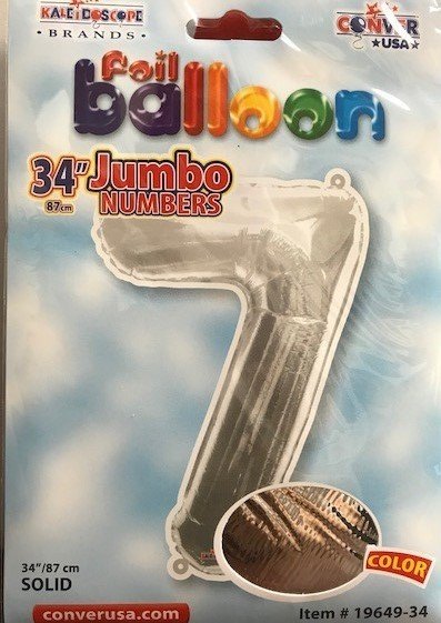 34" Silver Foil Number "7" Balloon