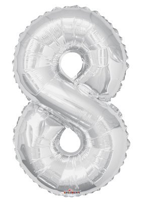 34" Silver Foil Number "8" Balloon