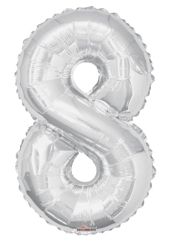 34&quot; Silver Foil Number &quot;8&quot; Balloon