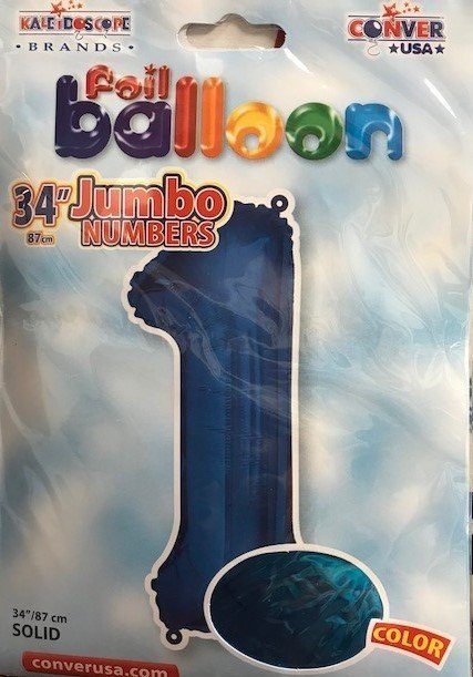 34" Blue Foil Number "1" Balloon