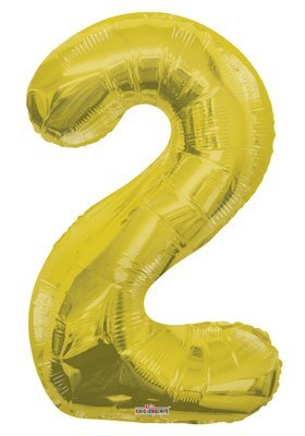 34" Gold Foil Number "2" Balloon