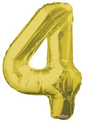 34" Gold Foil Number "4" Balloon