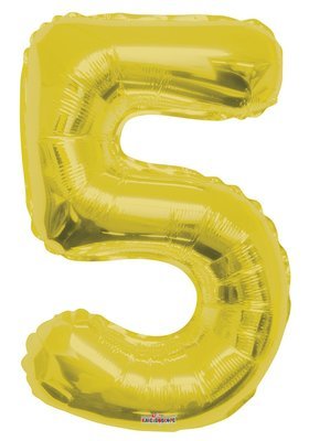34" Gold Foil Number "5" Balloon