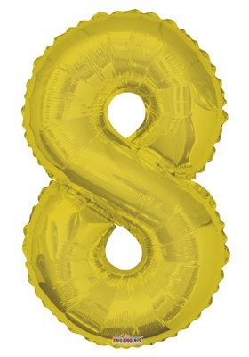 34" Gold Foil Number "8" Balloon