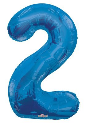 34" Blue Foil Number "2" Balloon