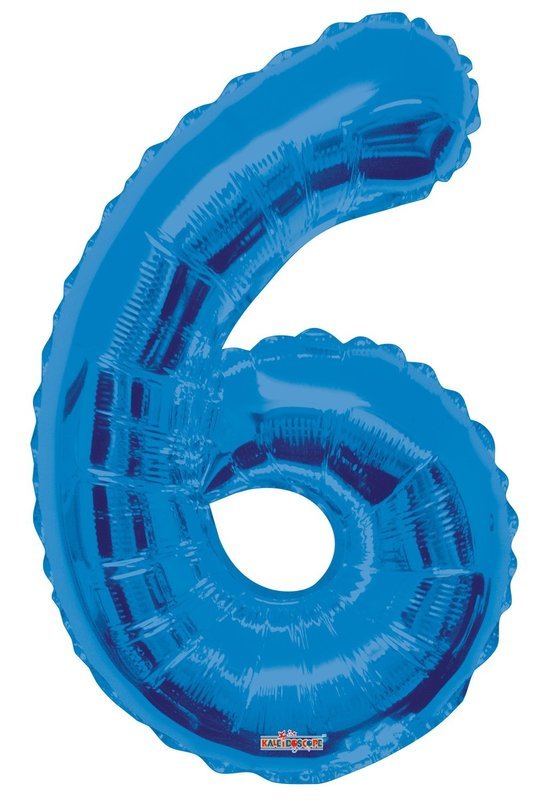 34&quot; Blue Foil Number &quot;6&quot; Balloon