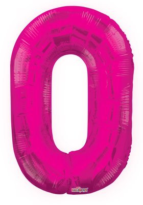 34" Pink Foil Number "0" Balloon