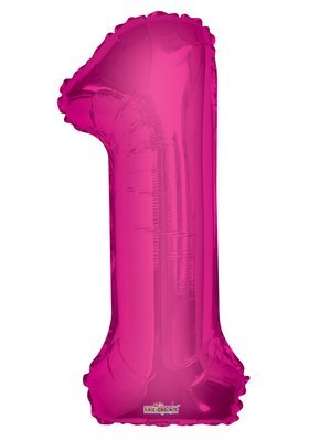 34" Pink Foil Number "1" Balloon