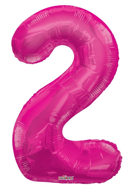 34" Pink  Foil Number "2" Balloon