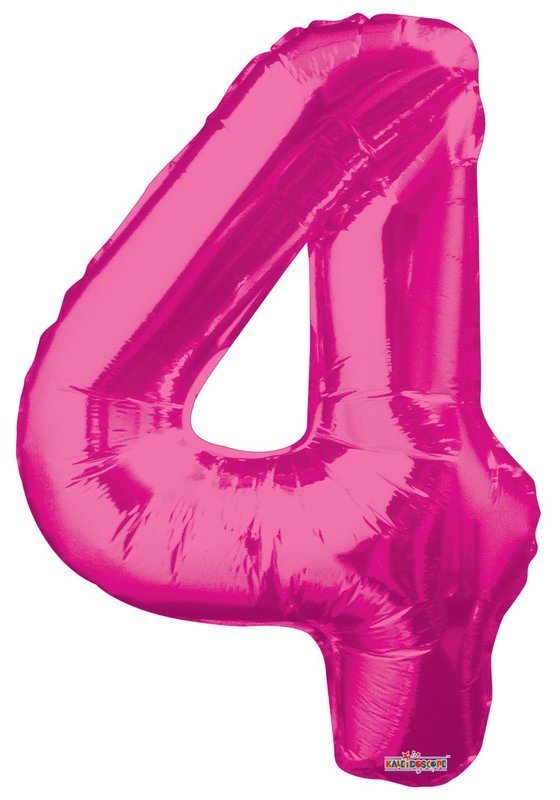 34" Pink  Foil Number "4" Balloon