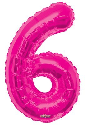 34" Pink Foil Number "6" Balloon