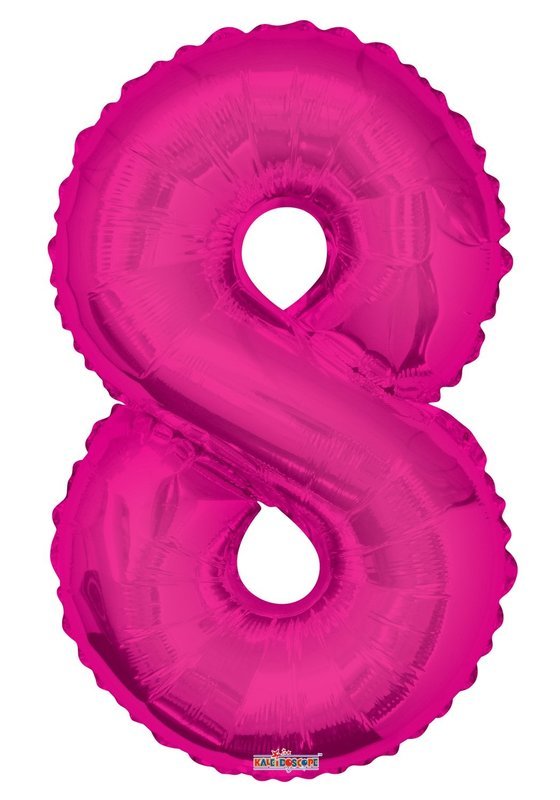 34" Pink  Foil Number "8" Balloon