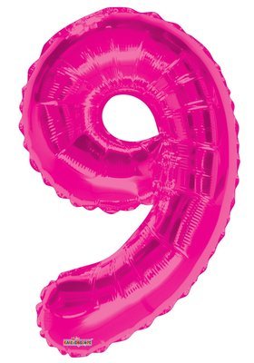 34" Pink Foil Number "9" Balloon