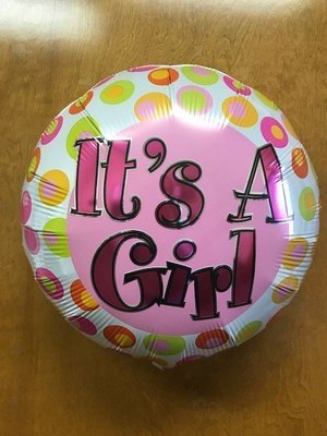 17" It's A Girl Colorful Dots Foil Balloon
