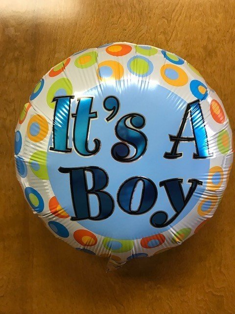 17" It's A Boy Colorful Dots Foil Balloon