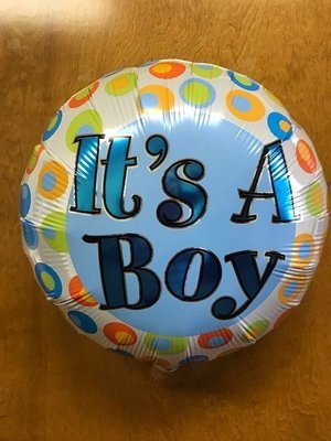 17" It's A Boy Colorful Dots Foil Balloon