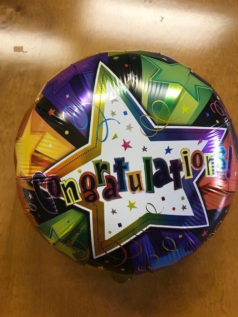 17" Congratulations 3-D Stars Foil Balloon