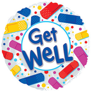 17" Get Well Colorful Bandaids Foil Balloon