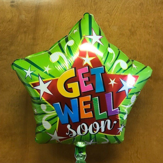 17" Get Well Lime Burst Foil Balloon