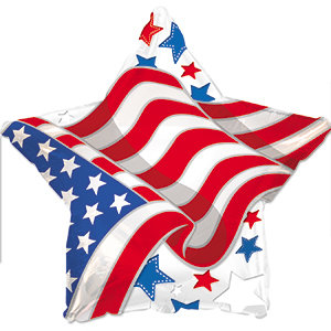 17" Patriotic Waving Flag Foil Balloon