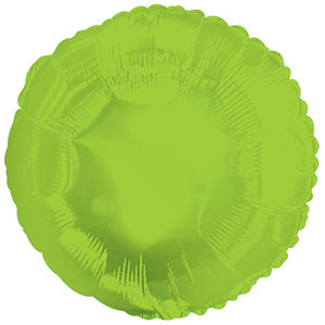 17 17" Lime green round foil balloon