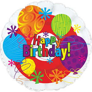 17" HAPPY BIRTHDAY BRIGHT - foil balloon