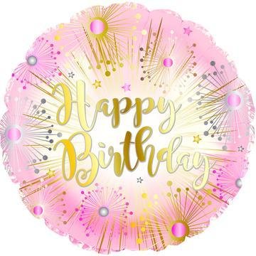 17" Happy Birthday Rose Gold Foil Balloons
