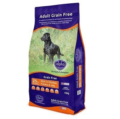 Alpha Adult Grain Free Chicken Dog Food 15kg