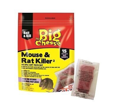 Big Cheese Mouse &amp; Rat Killer Pasta Bait Sachets 15 Pack