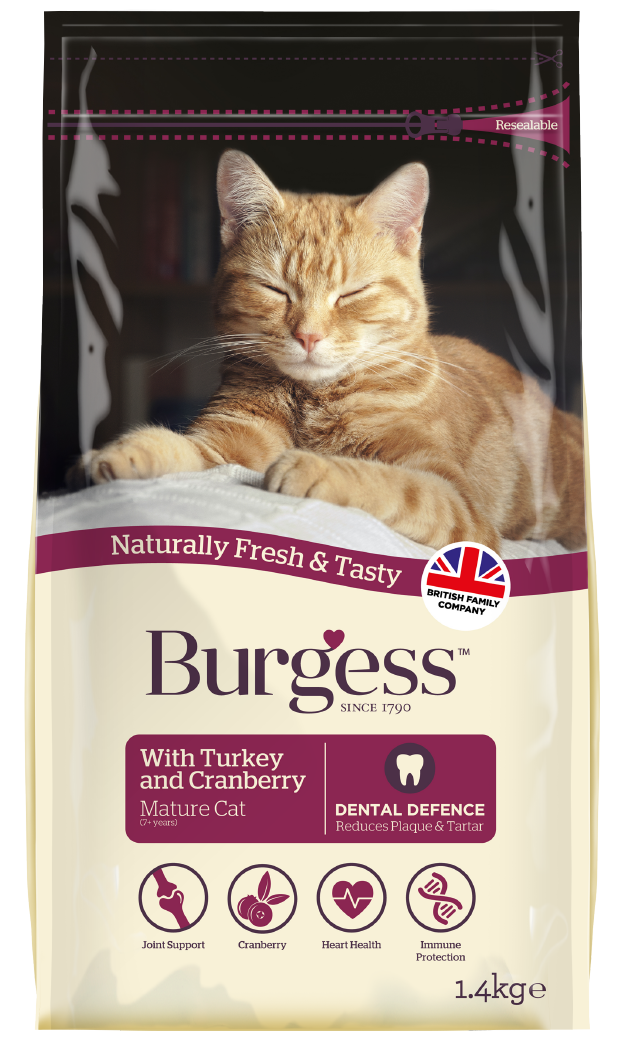 Burgess Mature Cat with Turkey &amp; Cranberry 1.4kg