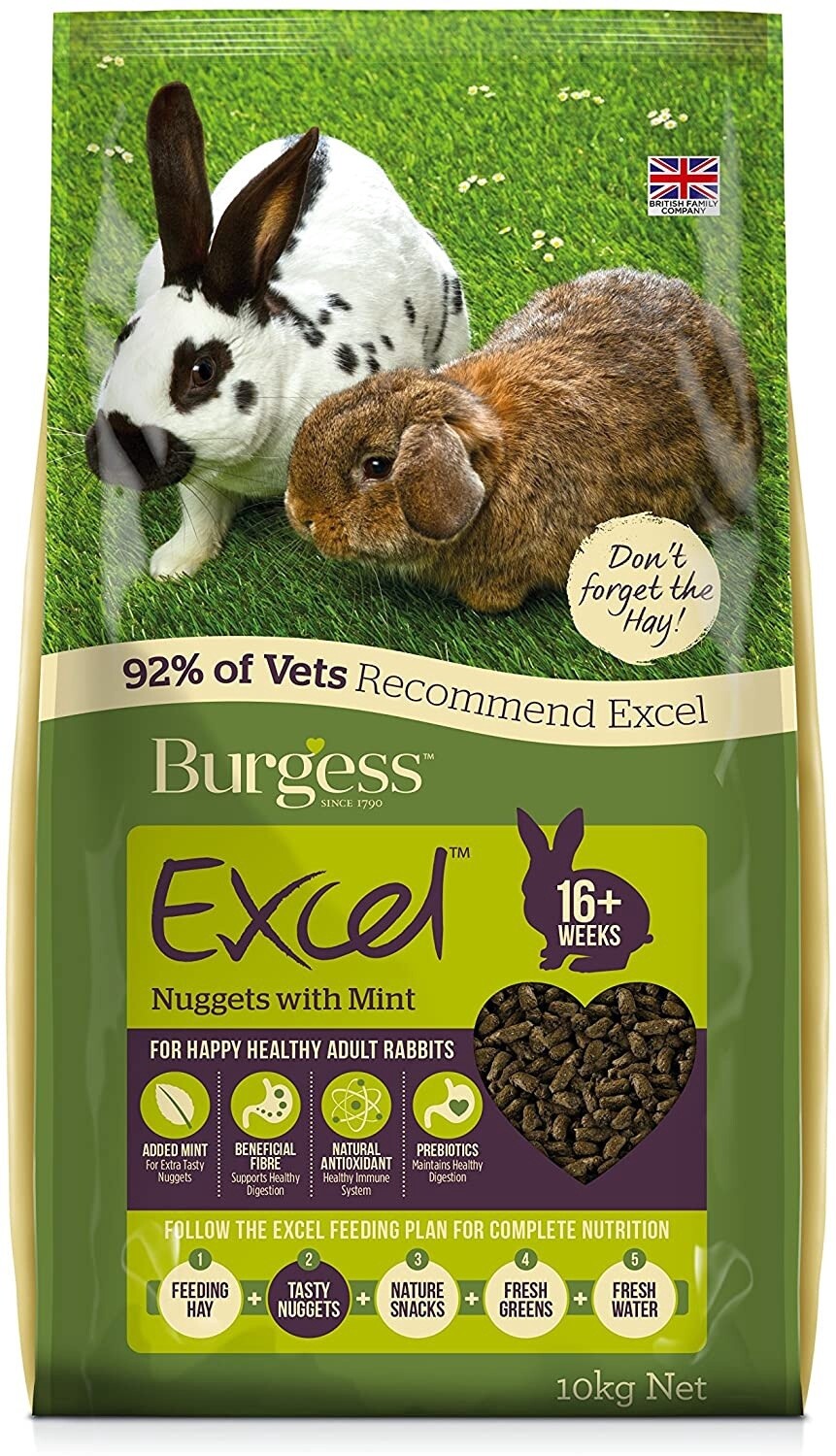 Burgess Excel Rabbit Nuggets with Mint 10kg