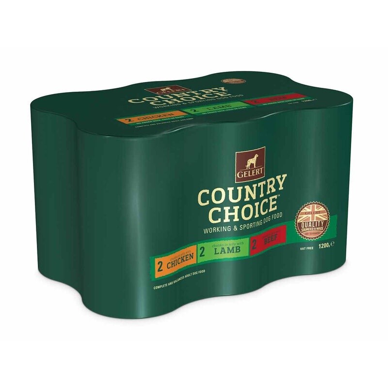 Gelert Country Choice Adult Dog Variety in Jelly Dog Food 6 x 1200g