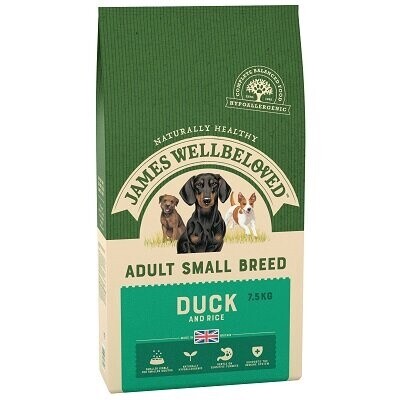 James Wellbeloved Small Breed Duck &amp; Rice Dog Food 7.5kg