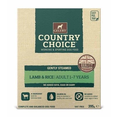Gelert Country Choice Lamb &amp; Rice Tray Dog Food 10 x 395g