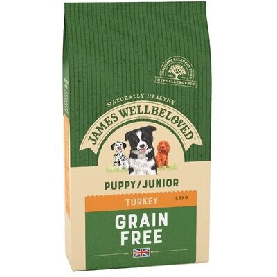 James Wellbeloved Grain Free Turkey & Vegetables Puppy/Junior 1.5kg