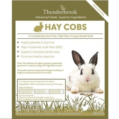 Thunderbrook Equestrian Rabbit Hay Cobs 3kg