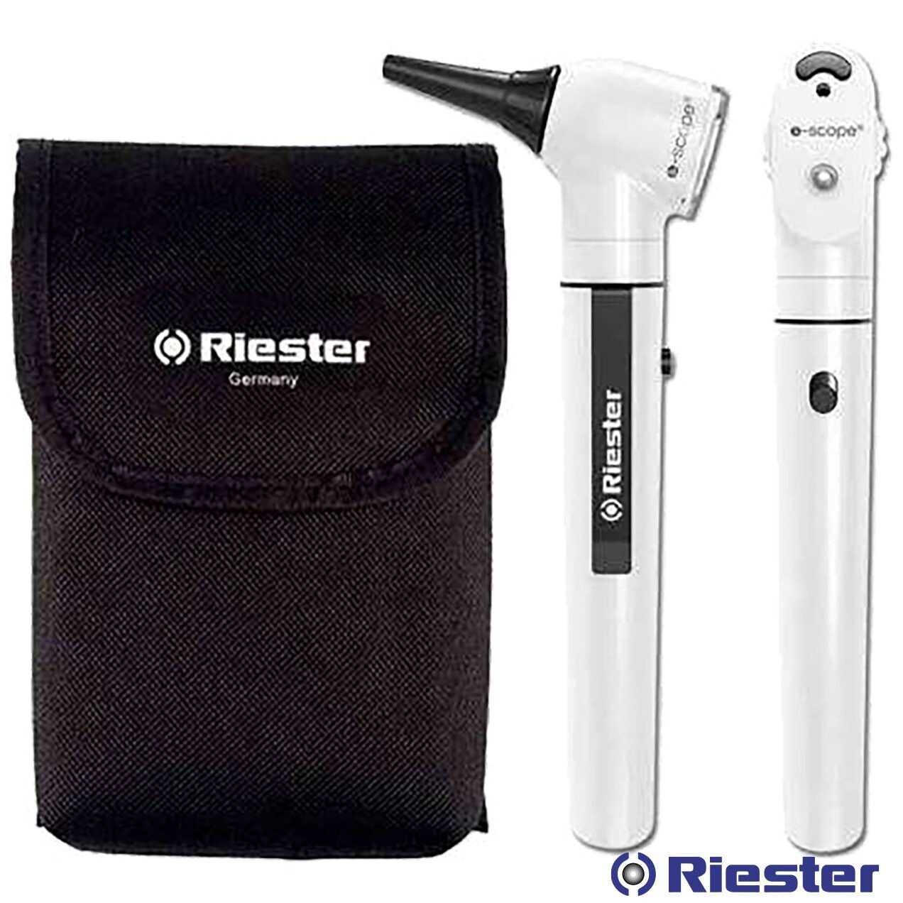 Otoscopio/Oftalmoscopio Riester e-scope, illuminación directa vacío 2.7 V, en bolsa