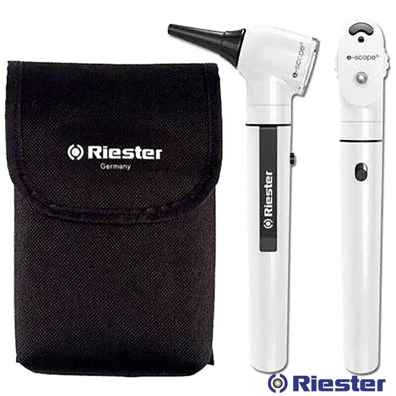 Otoscopio/Oftalmoscopio Riester e-scope, illuminación directa vacío 2.7 V, en bolsa