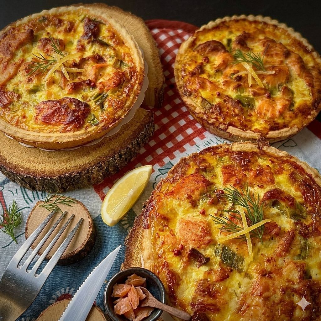 Tartes poireaux saumon fumé