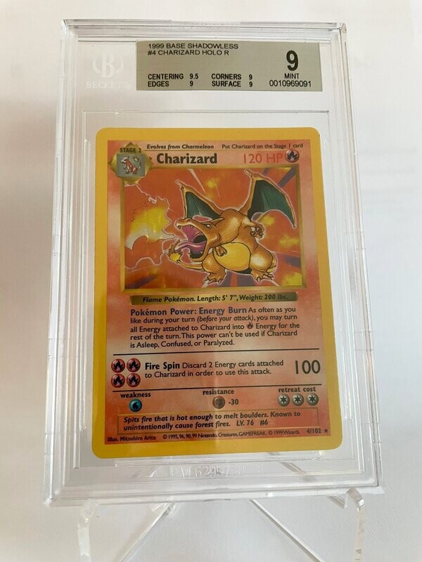 1999 Charizard Base Shadowless Holo BGS 9+