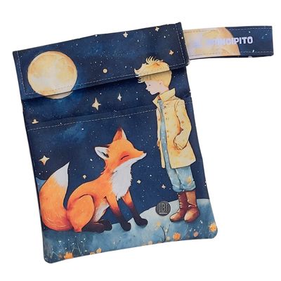 FUNDA PARA LIBROS GOLD |  PRINCIPITO Y ZORRITO BAJO LA LUNA | LONA