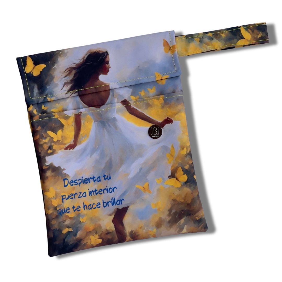 FUNDA PARA LIBROS GOLD | FUERZA INTERIOR | MARIPOSAS | LONA