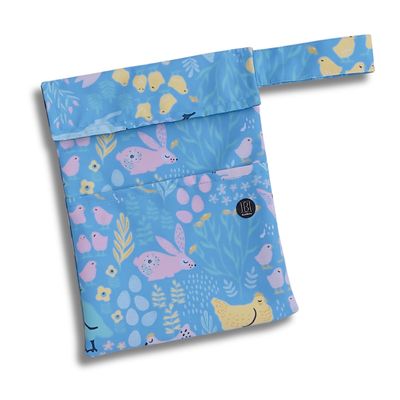 FUNDA PARA LIBROS GOLD | ANIMALITOS EN FONDO AZUL | LONA