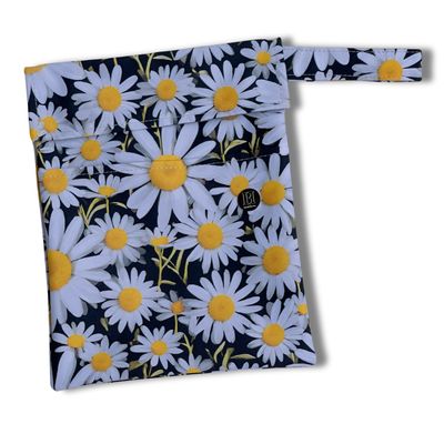 FUNDA PARA LIBROS GOLD |MARGARITAS BLANCAS  | LONA